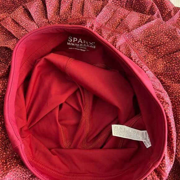 Spanx Women's Get Moving Pleated Rust Red Rich Athletic Skort Size M - Picture 7 of 8